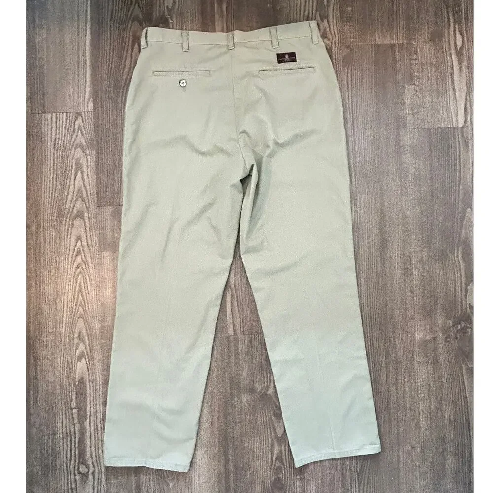 Vintage Timber Creek Wrangler Pleated Chino Pants Mens 34x30 Sage Khaki